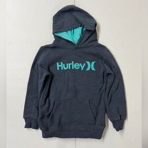 Hurley Kids' Dark Gray Hoodie with Aqua Logo